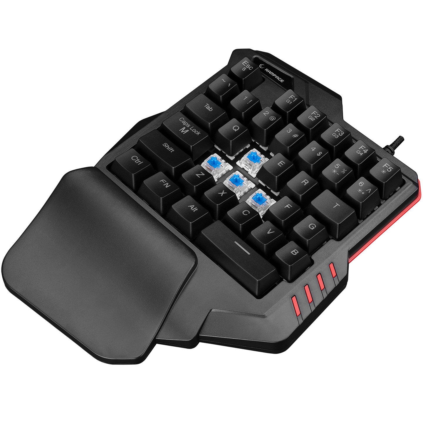 Rampage MIRACLE K1 Siyah USB Led Işıklı Q 35 Tuşlu Multimedya Mini Blue Switch Gaming Oyuncu Klavyesi